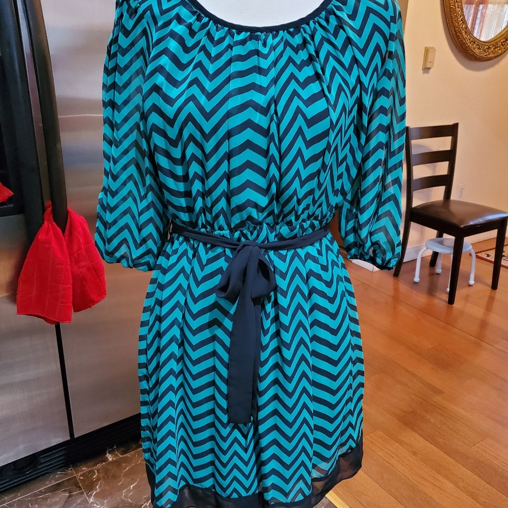 Striped green and black dress